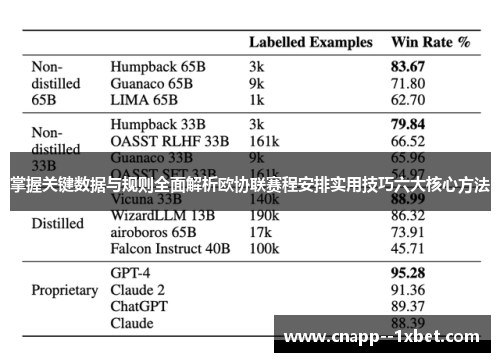 掌握关键数据与规则全面解析欧协联赛程安排实用技巧六大核心方法